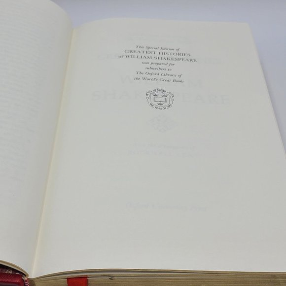 William Shakespeare Histories 1983 Bound Leather Oxford Press Franklin Library - Picture 8 of 10